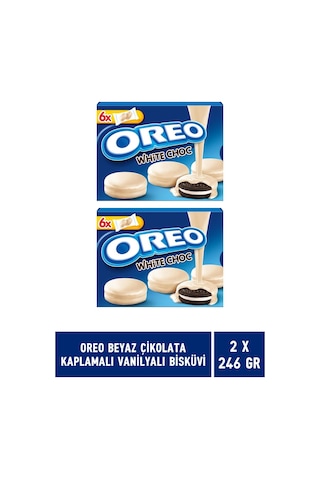 Oreo Beyaz Çikolata Kaplamalı Vanilyalı Bisküvi 2 x 246 G