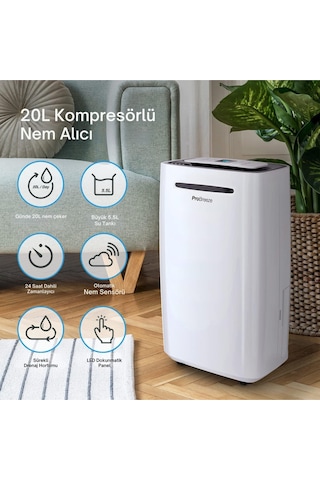 -20l/gün Nem Alma Cihazı Dijital Ekran, Çamaşır Kurutma Modu Ve Sürekli Tahliye