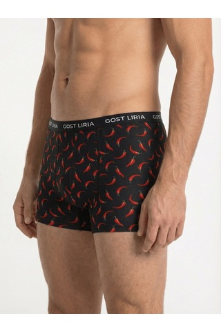 Gost Liria - Pepper Desenli Erkek Boxer Siyah