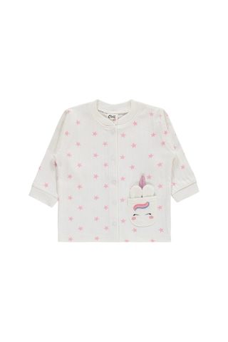 Civil Baby Çiçek Empirme 1-9 Ay Pijama Takımı - Ekru