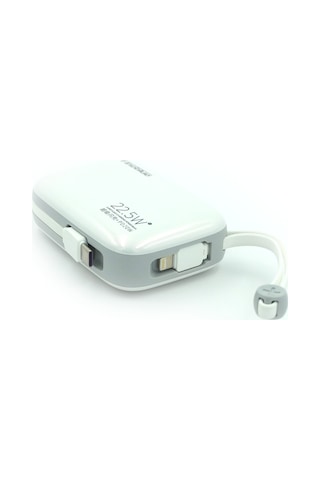 Fd05 - 10.000 Mah Powerbank - Dahili Kablolu Beyaz