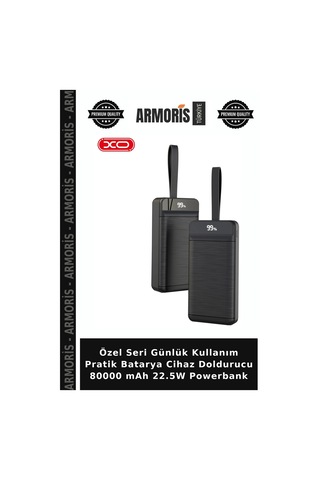 Özel Seri Günlük Kullanım Pratik Batarya Cihaz Doldurucu 80000 Mah 22.5w Powerbank Çok Renkli