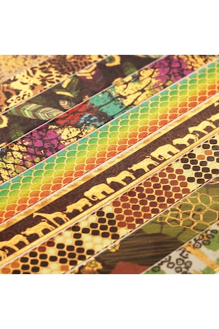 Samdoo 12 Rulo Altın Folyo Desenli Dekoratif Washi Bant Seti - Dıy, Scrapbooking Ve Hediye Paketleme İçin 15mm Genişlik, 3m Uzunluk