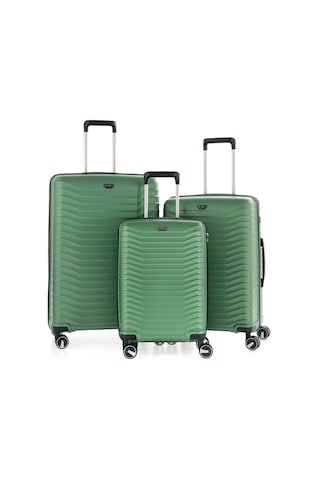Ultra Dayanıklı 3'lü Set Valiz & Bavul Yeşil-1397 Yeşil