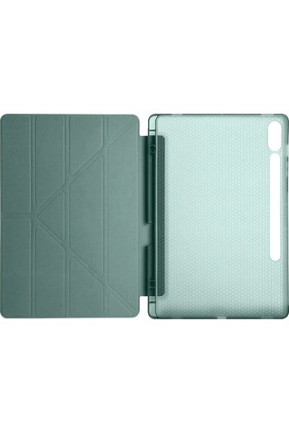 Samsung Uyumlu Galaxy X610 Tab S9 Fe Plus 12.4 Kılıf Kalemlikli Mars Tablet Kılıfı - Koyu Yeşil Tablet Kılıfı