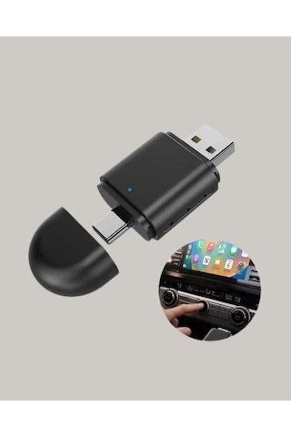 Hepsi Kablosuz Carplay Adaptörü Usb-a & Type-c Uyumlu Hızlı Bağlantı Cihazı Najmaddin