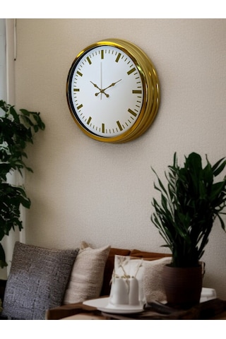 Büro Ev Ofis Hediyesi İçin 40cm Golden Trend Prestij Duvar Saati Diğer 07802597