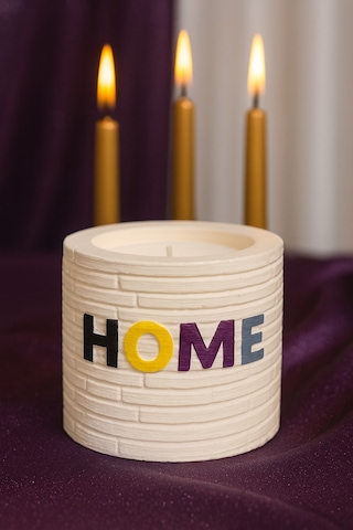 Dekoratif Kokulu Mum Home Beyaz