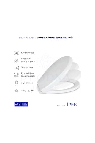 İpek Amortisörlü Yavaş Kapanan Klozet Kapağı