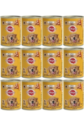 Pedigree Tavuklu Konserve Köpek Yaş Mama 400 G X12