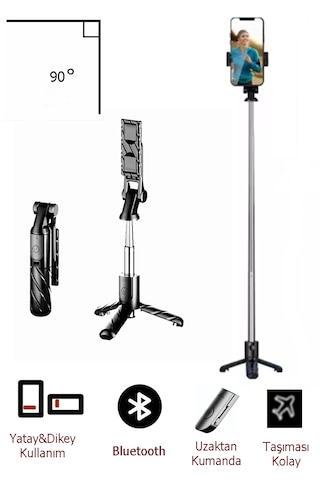 K03 Tripod Bluetooth Kumandalı Selfie Çubuğu Monopod