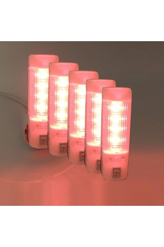 Uzun Led Gece Lambası 0,5W Tasarruflu Işıklı Fişli Düğmeli 5 Adet(503909284) Çok Renkli