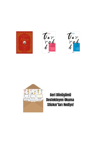 Alice Ciltli + Bulmacalar Diyarına Yolculuk + Alice Aynanın İçinde + Okuma Sticker'ları