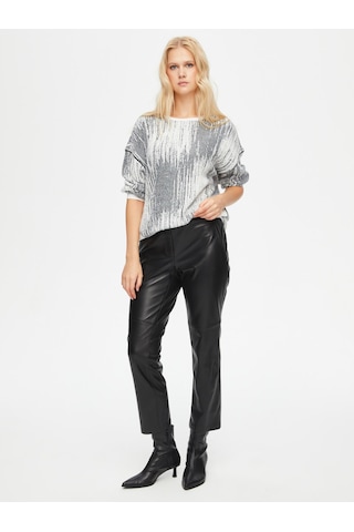 Faik Sönmez Triko Görünümlü Yuvarlak Yaka Sweatshirt 69511 U6951173 Ekru