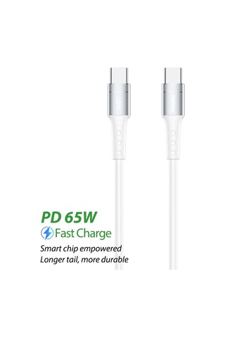Remax Rc-198c-c Zincirleme Iı Serisi Pd 65w Usb-c / Tip-c Usb-c / Tip-c Hızlı Şarj Veri Kablosu, Kablo Uzunluğu: 1m Beyaz