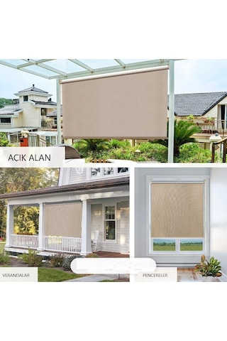 Balkon Stor Perde Mekanizmalı-ithal File Bej 140 X 200 Bej