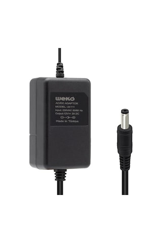 Weko 12 Volt 2 Amper 5.5 2.1 Uçlu Yerli Üretim Plastik Kasa Masaüstü Adaptör