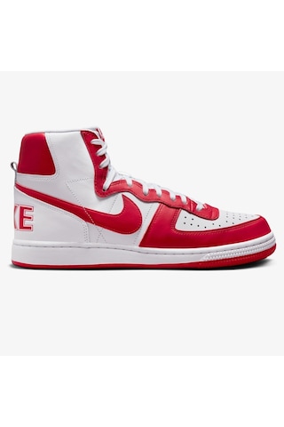 Nike Terminatör High Sneaker White Red Lethar Hakiki Deri Erkek Günlük Spor Ayakkabı Beyaz Kırmızı Beyaz