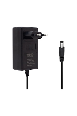 Weko 14.4 Volt - 1 Amper 5.5 2.5 Uçlu Plastik Işıklı Kasa Priz Tip Adaptör