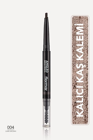 Flormar İki Uçlu Açılı Kaş Kalemi ve Kaş Fırçası (Koyu Kahve) - Angled Brow Pencil - 004 - 8690604572069