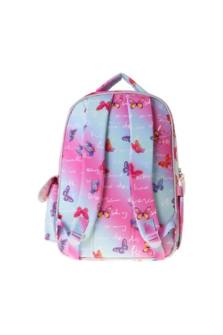Wow Generation Butterfly Baskılı Turkuaz - Pembe Kız Çocuk İlkokul Çantası - Günlük Sırt Çantası - W6074 Çok Renkli