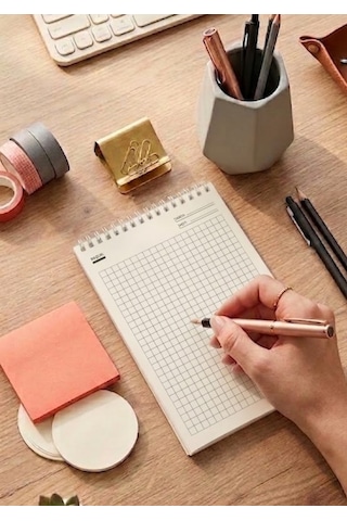 A5 Not Defteri Renkli Kaktüs Kapak Kareli Defter 50 Yaprak 2'li Set Çok Renkli