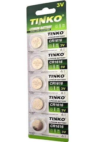 Tinko CR1616 3 V Blister Lityum Pil 5'li