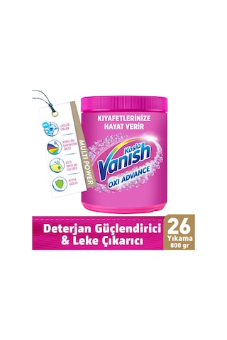 Vanish Multipower Leke Çıkartıcı & Deterjan Güçlendirici Toz Renkliler İçin 800 G