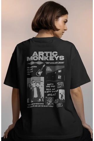 Arctic Monkeys Rock Metal Müzik Grubu Baskılı Unisex Oversize Pre Siyah
