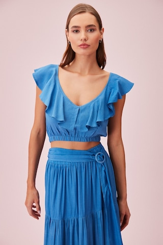 Suwen Shakira Crop Top Sba245201289 Mavi