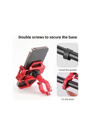 Geeksen Alüminyum Bisiklet Telefon Tutucu, Dağ Bisikleti Ve Elektrikli Araçlar İçin, Navigasyon Ve Teslimat Kullanıma Uygun, Saplı Model Siyah Siyah