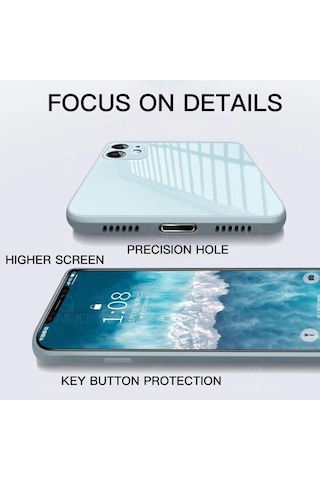 Apple Uyumlu iPhone 11 Parlak Cam Kamera Korumalı Telefon Kılıfı