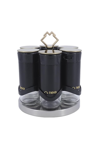 Neva N3309 Bitter Niş-Gold 6 Lı Baharat Seti Gold - Siyah