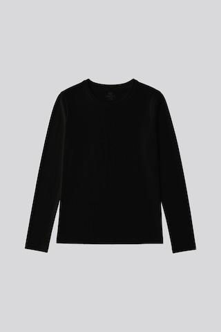 Siyah O Yaka Standart Fit Uzun Kollu Basic Kadın T-shirt - 97312 SIYAH