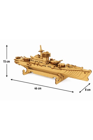 The Cruiser Warship Ahşap Maket Seti Dıy Savaş Gemisi Koleksiyoner Modeli 123 Parça