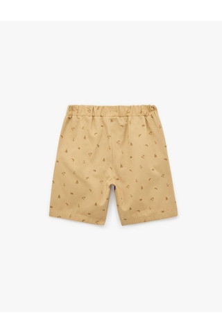Koton Pamuklu Cepli Beli Lastikli Desenli Gabardin Şort Deve Tüyü Desenli 6skb40172tw Camel