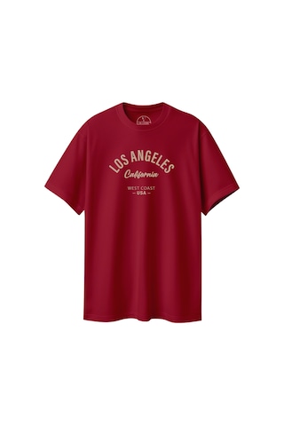 Velvoria Unisex Oversize Bordo Los Angeles T-shirt