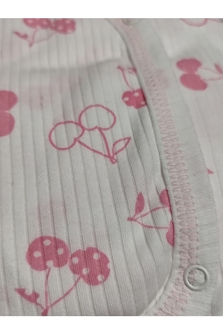 Hece Bebe %100 Pamuklu 5 Parça Hastane Çıkışı Seti Bebek Zıbın Takımı, Şapka, Önlük, Eldiven Ekru - Pembe