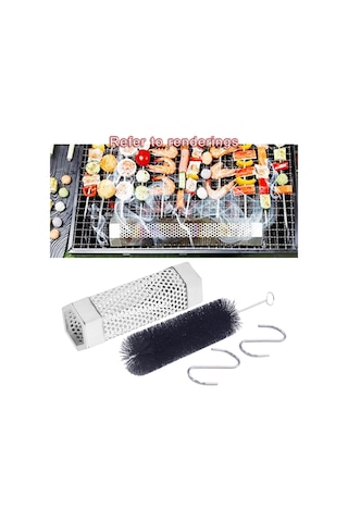 Homyl Örgü Barbekü Barbekü Sigara Içen 6in-fırça-ve-kanca Gümüş