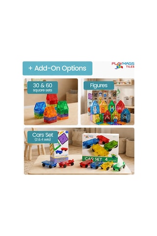 Playmags 100 Parça Manyetik Blok Set 3+ Yaş Bebek Ve Çocuklar İçin Stem Montessori Eğitim Seti Okul Öncesi Ve İlkokul Çocuklarına Uygun Oyuncak