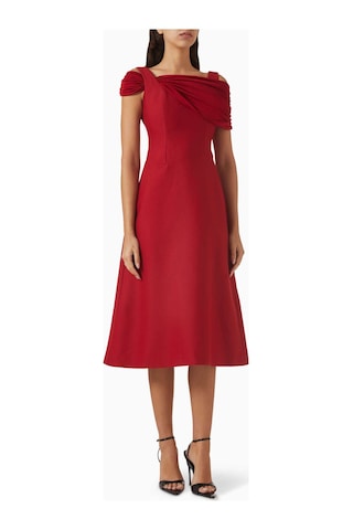 Eegen Studio Off - Shoulder Midi Elbise Zarif Ve Şık Görünüm, A - Line Silahet Kırmızı