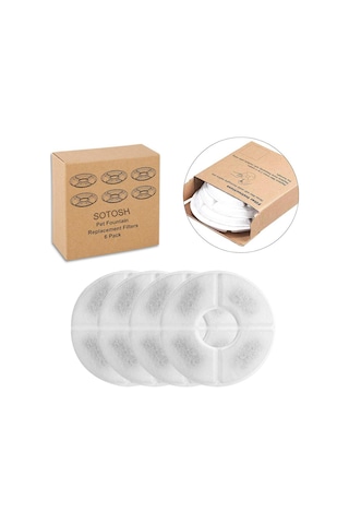 Moveevo Flower Fountain & Kedi Çeşmeleri İçin 4'lü Filtre Seti - Evcil Hayvan Su Sebili Yedek Filtreleri