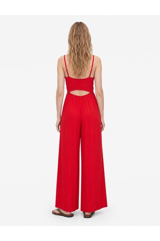 Koton İp Askılı Geniş Paça Büzgülü Tulum Kırmızı 6sal40135ıw