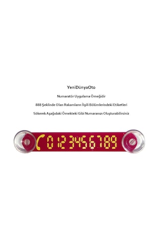 Cama Vantuzlu Oto Araç İçi Telefon Numaratör,telefon No Gösterici Sarı-kırmızı Ydnmr028