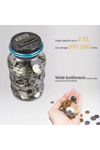 Willowhaven Akıllı Lcd Ekranlı Kumbara - Elektronik Kilitli, Pil İle Çalışan Para Sayma Makinesi, Ev Ofis İçin