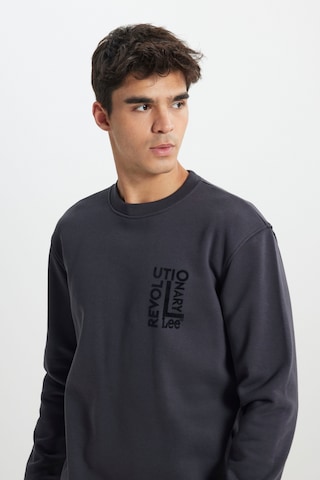 Lee Regular Fit Normal Kesim Bisiklet Yaka İçi Polarlı Antrasit Sweatshirt Siyah