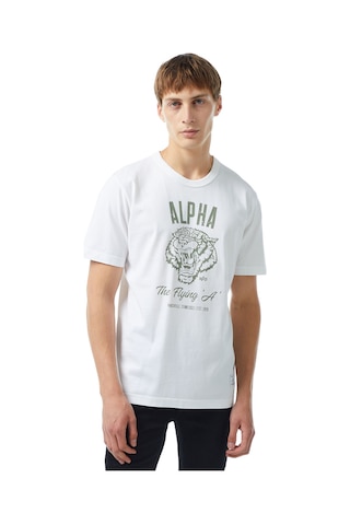 Alpha Industrıes Alpha Industries Alpha Tiger Erkek Beyaz T-shirt