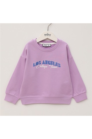 Wanex Kız Çocuk Uzun Kol Kalın Sweatshirt - 32597 Mor