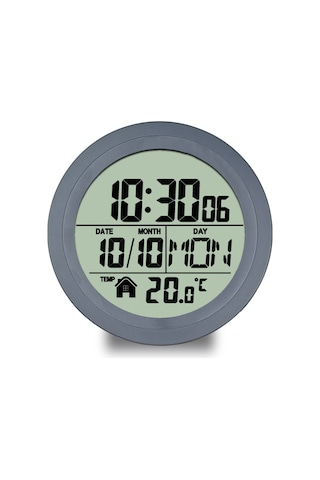 Honmex Küçük Mutfak/banyo Sopa Saat - Su Geçirmez, Zaman/tarih/sıcaklık Gösterir, Plastik Kasa, Pil Dahil Değil Koyu Gri