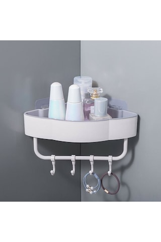 Honmex Banyo Mutfak Açık Dökme Tasarım Triangular Rahat Kurutma Duvar Kurulu 4 Çekmeceli Toplama Rafı Bej Bej